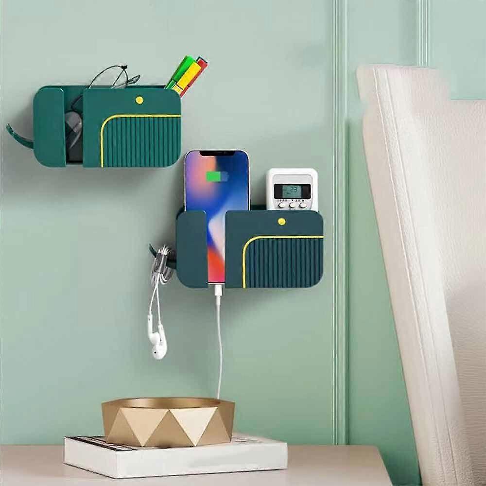 Self-adhesive wall storage box, multi-functional storage bin, no drilling required - 19x8.5cm