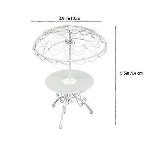 Miniature Tables Chairs Metal Dollhouse Outdoor Scene Model compatible with Decoration 1Set