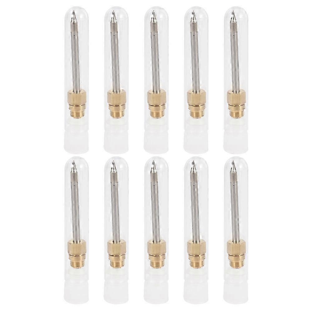 10Pcs 510 Interface Copper Soldering Iron Tips Pointed for Precision Welding