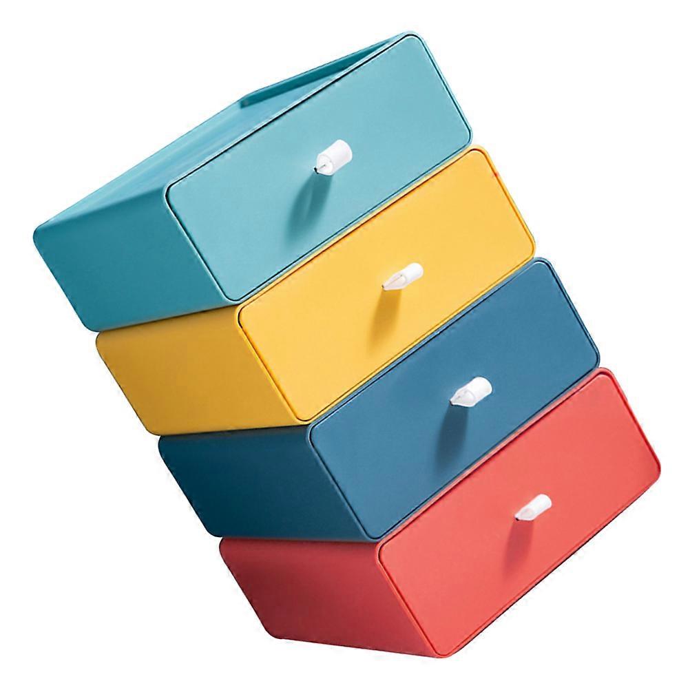 4pcs Practical Drawer Boxes Table Storage Boxes Desktop Storage Drawers