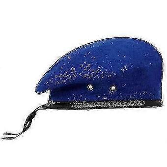 Sky Blue Cotton Beret, British Military Style, Unisex Adjustable, Fits 56-62cm, All Seasons Outdoor Daily Wear