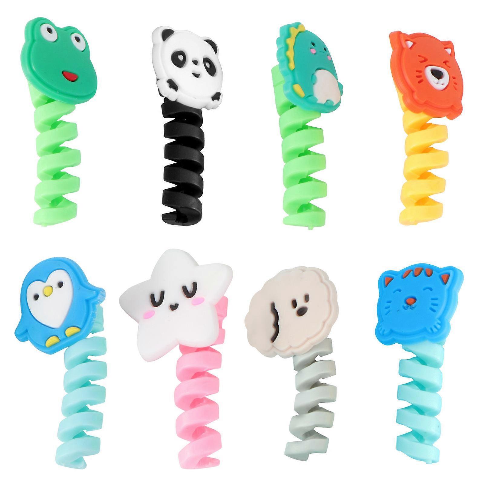 8 Pcs USB Cable Charger Cable Saver Data Wire Winders Plastic Cable Protector