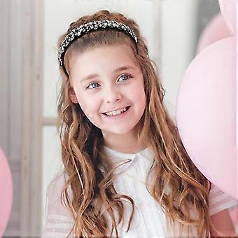 Tiara de strass brilhante com cristais e diamantes, tiara preta acolchoada da moda para meninas e mulheres, acessórios de cabelo pretos.