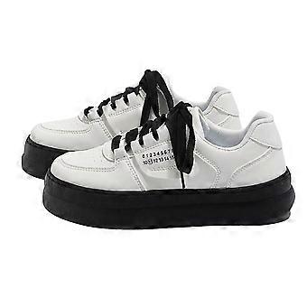 Dames witte platform sneakers PU schoenen veterschoenen boardschoenen lage top schoenen casual wandelsneakers,z