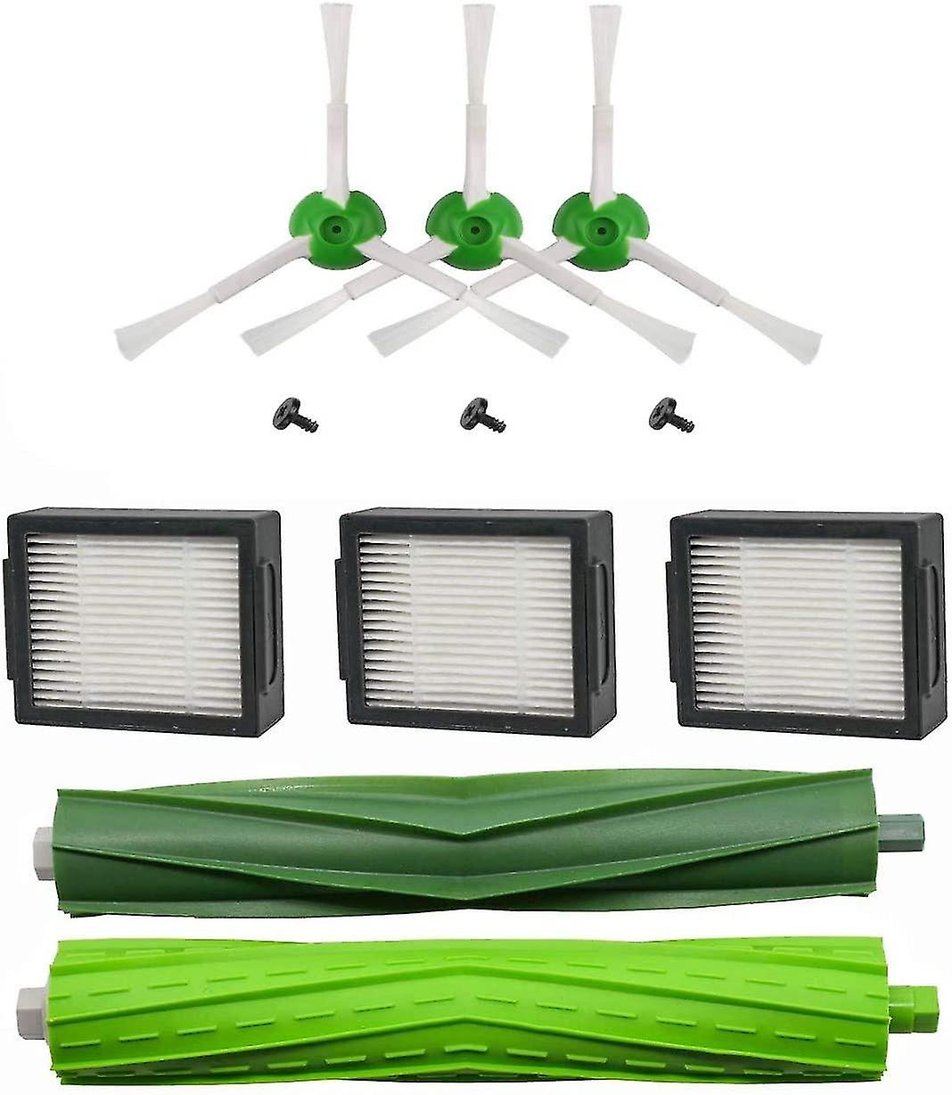 Replacement Parts Kit Compatible With Roomba I7 I7+ E5 E6 E7 - Pack Of Side Brushes, Rollers And Hep