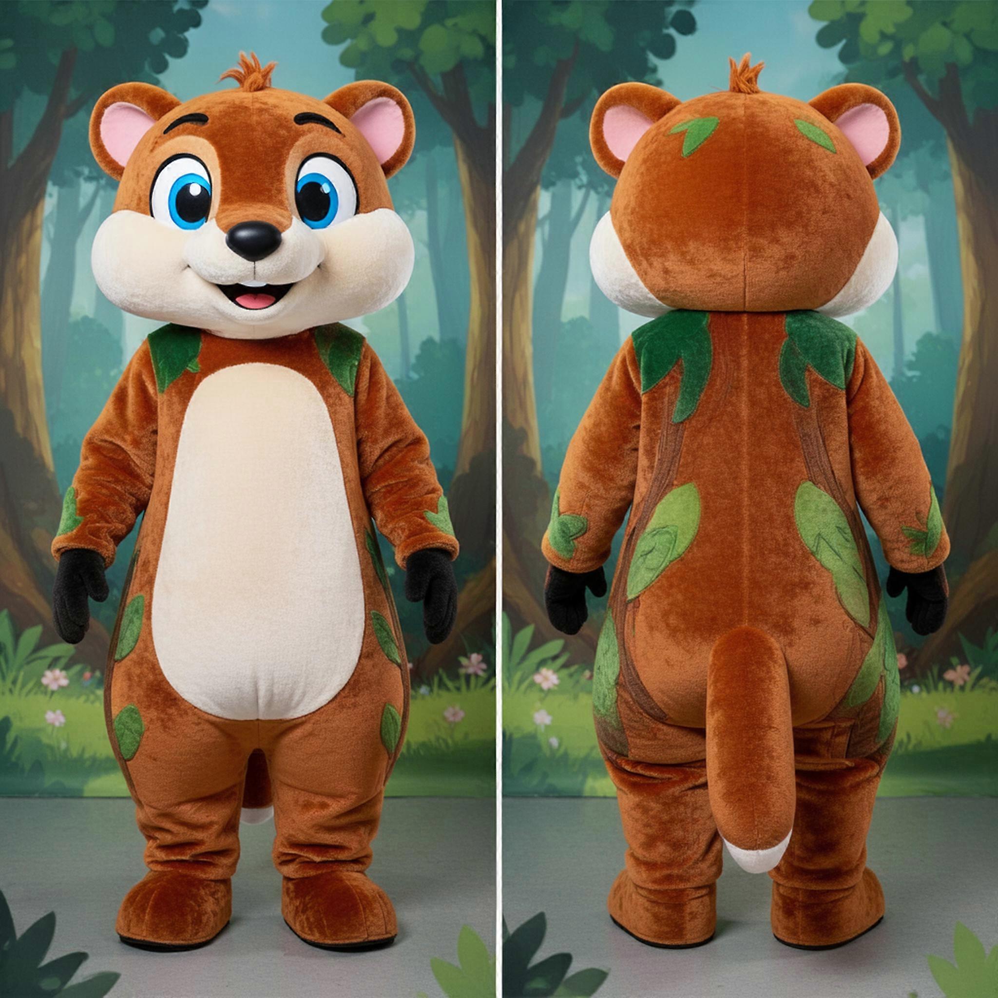 MASTICOT Earth Toned Plush Weasel Mascot