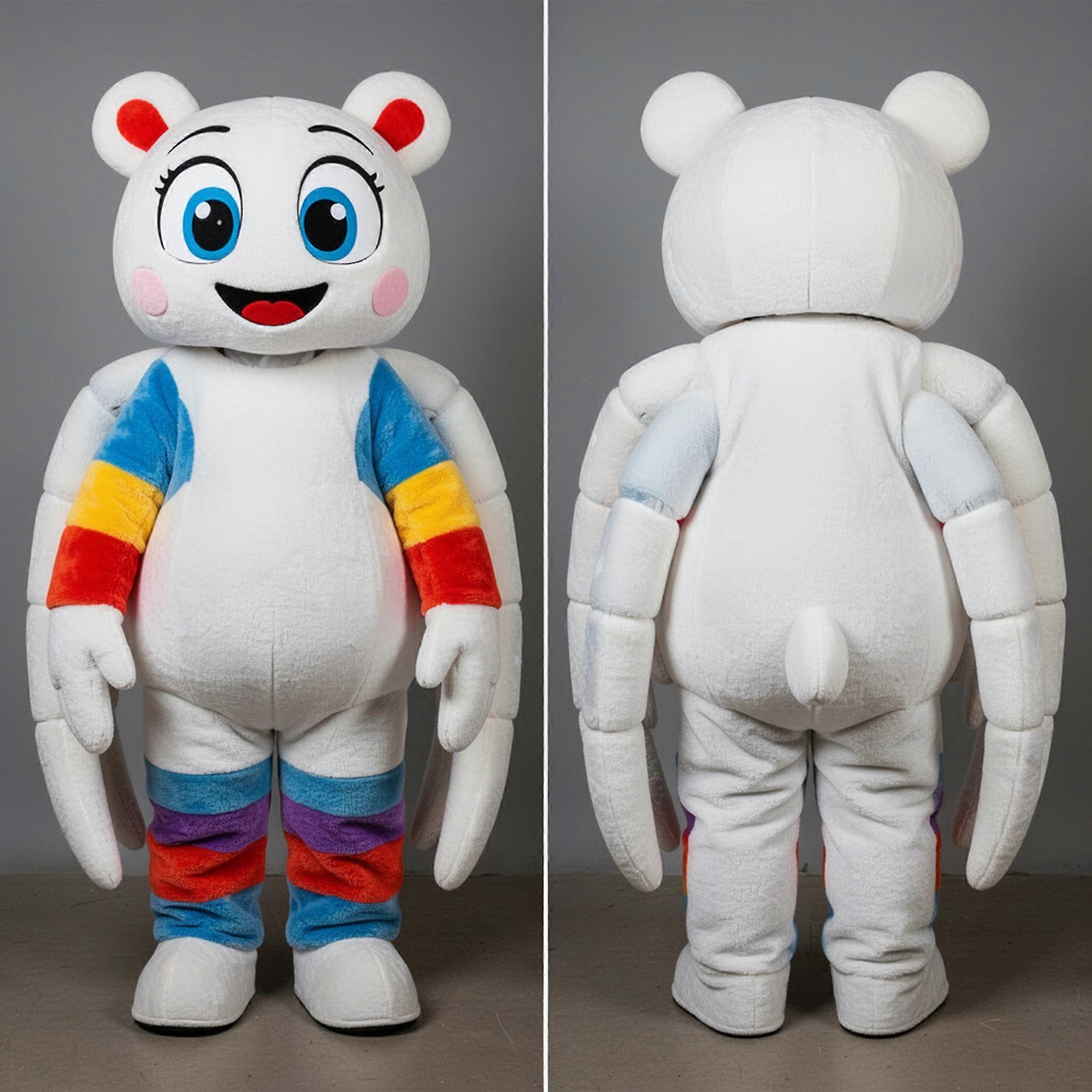 MASTICOT Velvety White Cuddly Spider Mascot