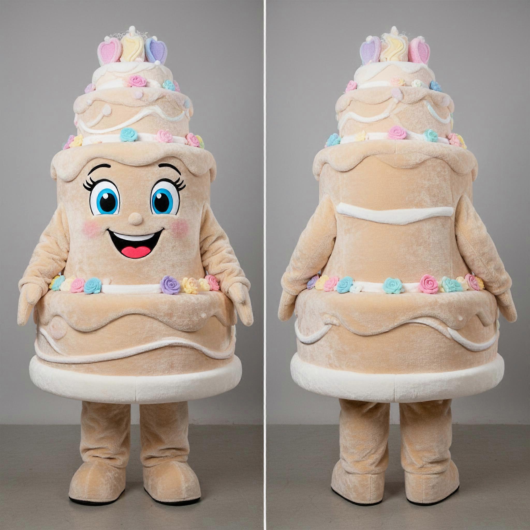 MASTICOT Beige Creamy Wedding Cake Mascot