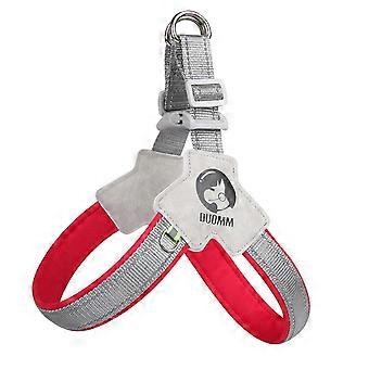 Reflective Puppy Chest Strap Vest with Alloy-Hook Soft Breathable Training compatible with Pet Walking/Hiking Harness Easy Control S Red