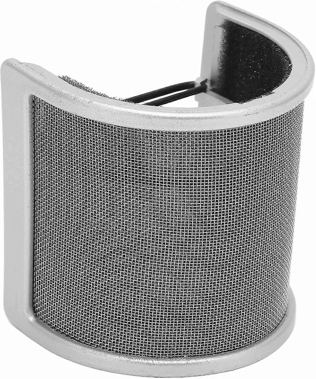 U Shape Microphone Windscreen,Reduce Plosive Noise Handheld Mic Shield Mask Metal Mesh Layer Microph