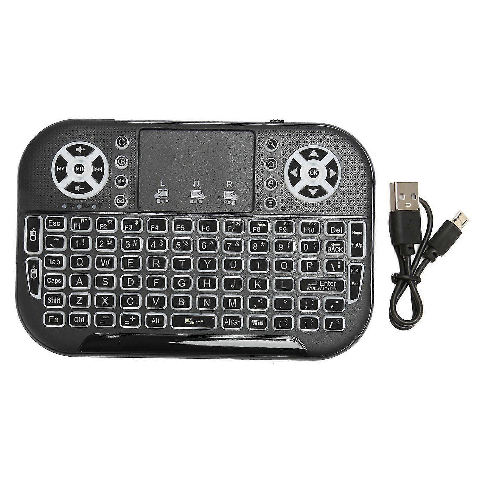 Mini Wireless Bluetooth Keyboard with Touchpad Support 2.4GHz RF Multi Touch Rechargeable Handheld Keyboard Controller for PC