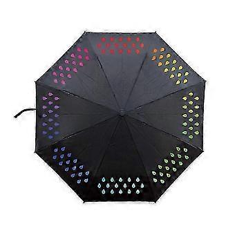 Farbwechselnder Regenschirm, magischer Faltregenschirm mit Regenbogen-Regentropfen und 8 Streben, Regen- und Sonnenschutz, ideales Geschenk für Männer und Frauen auf Reisen und im Auto