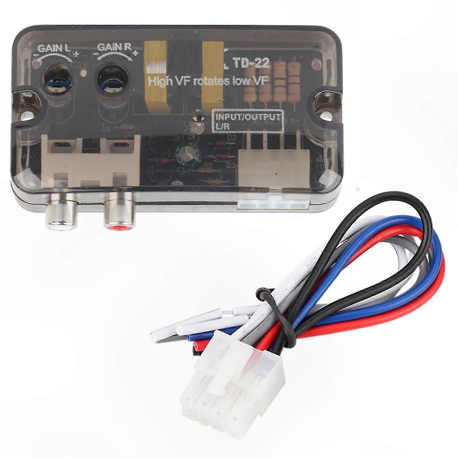 High-Low Frequency Speaker Level Adapter with Control Wire for Car Audio Systems
