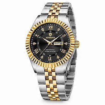 Women's Quartz Watch BINBOND Two-Tone Black Dial Waterproof Luminous Fashion Casual Korean Style Wristwatch JY