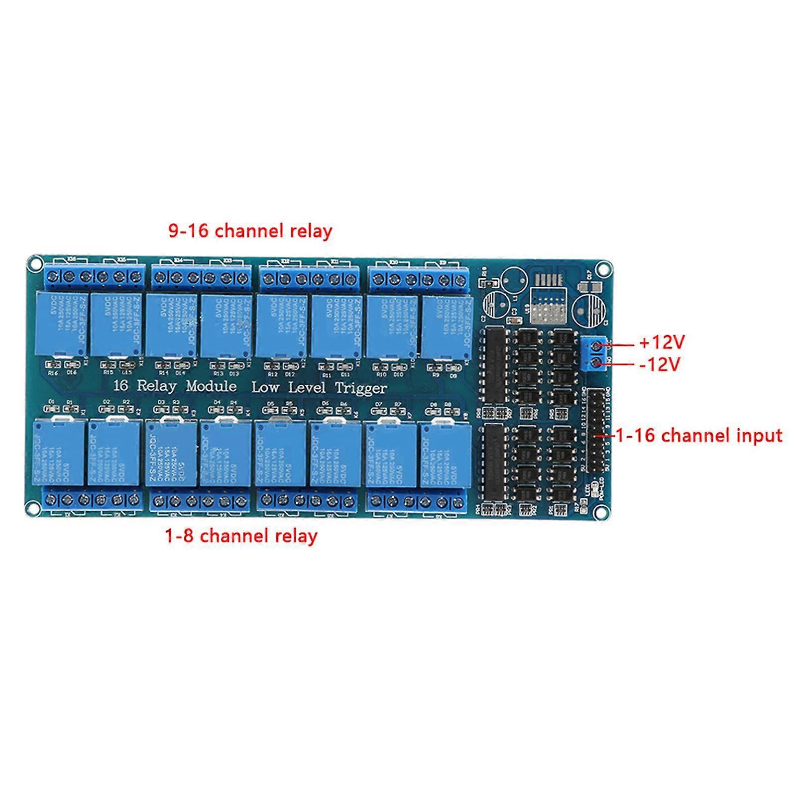 5V 16 Channel Relay Module with Optocoupler Protection Low Level Trigger