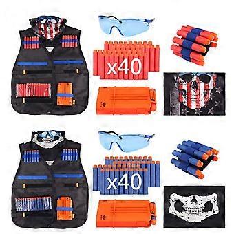 Tactical Nerf Vest Kit with Quick-Reload Clips EVA Darts and Protective Gear