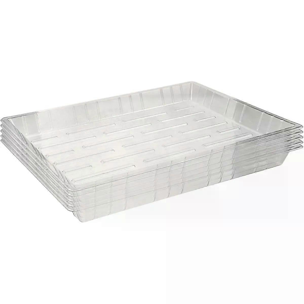5pcs Plastic Seed Starting Tray Flat Stackable Grid