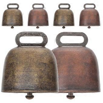 Cowbells Copper Bells for Animal Anti-Lost 6Pcs Assorted Color Farming Bells