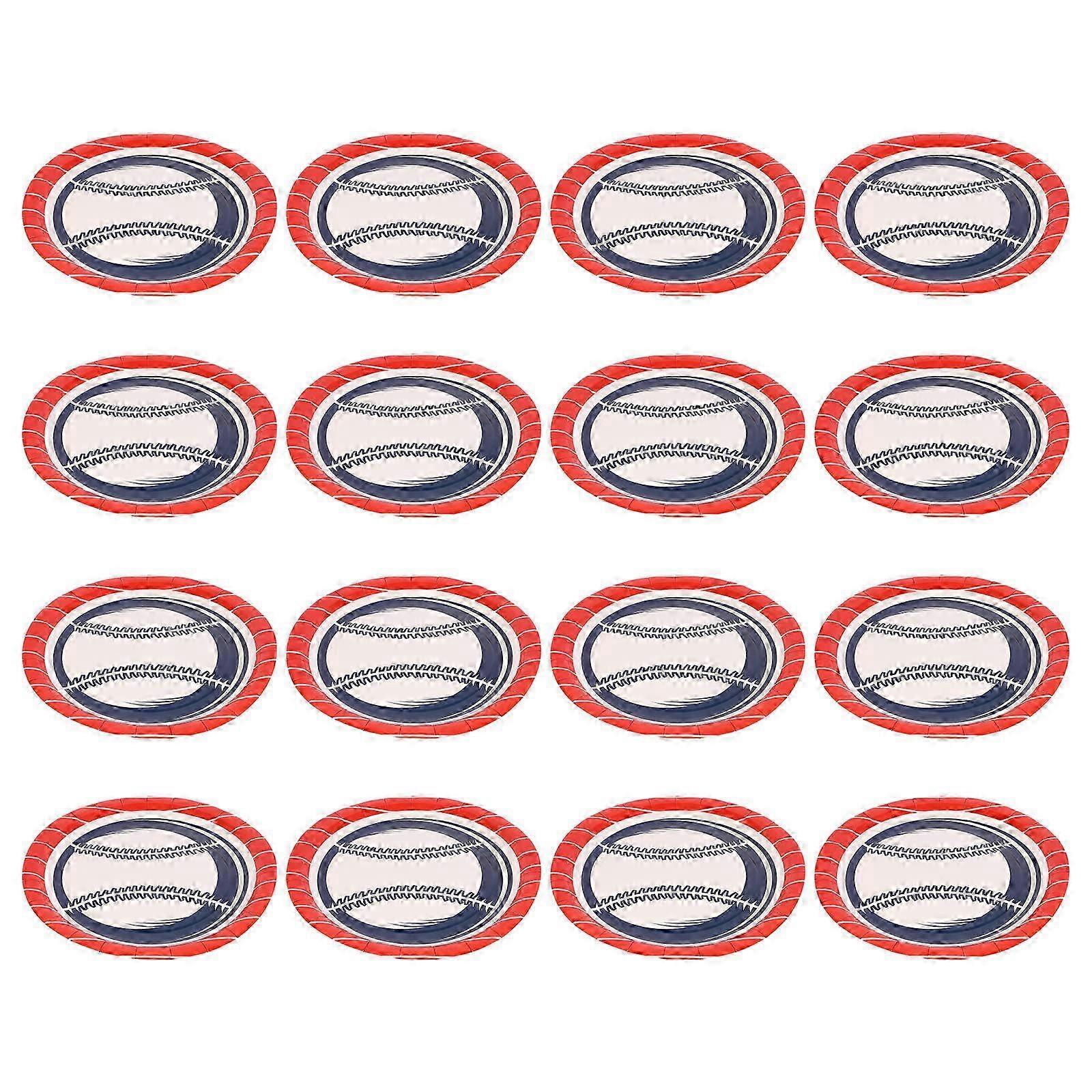 Party Tableware Baseball Paper Plates compatible with Party Use 24Pcs