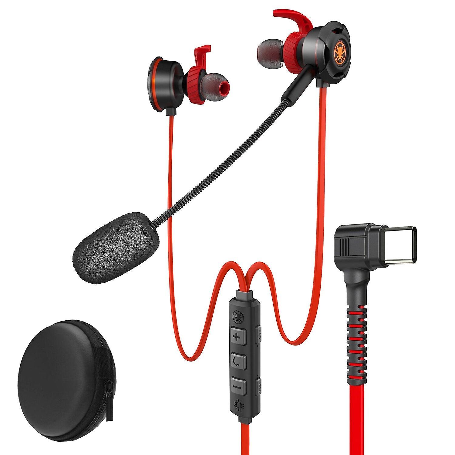 Game Live In-ear Wired Gaming Super Bass Earphones Microphone Built-in Game Dsp Sound Card Type-c Plug