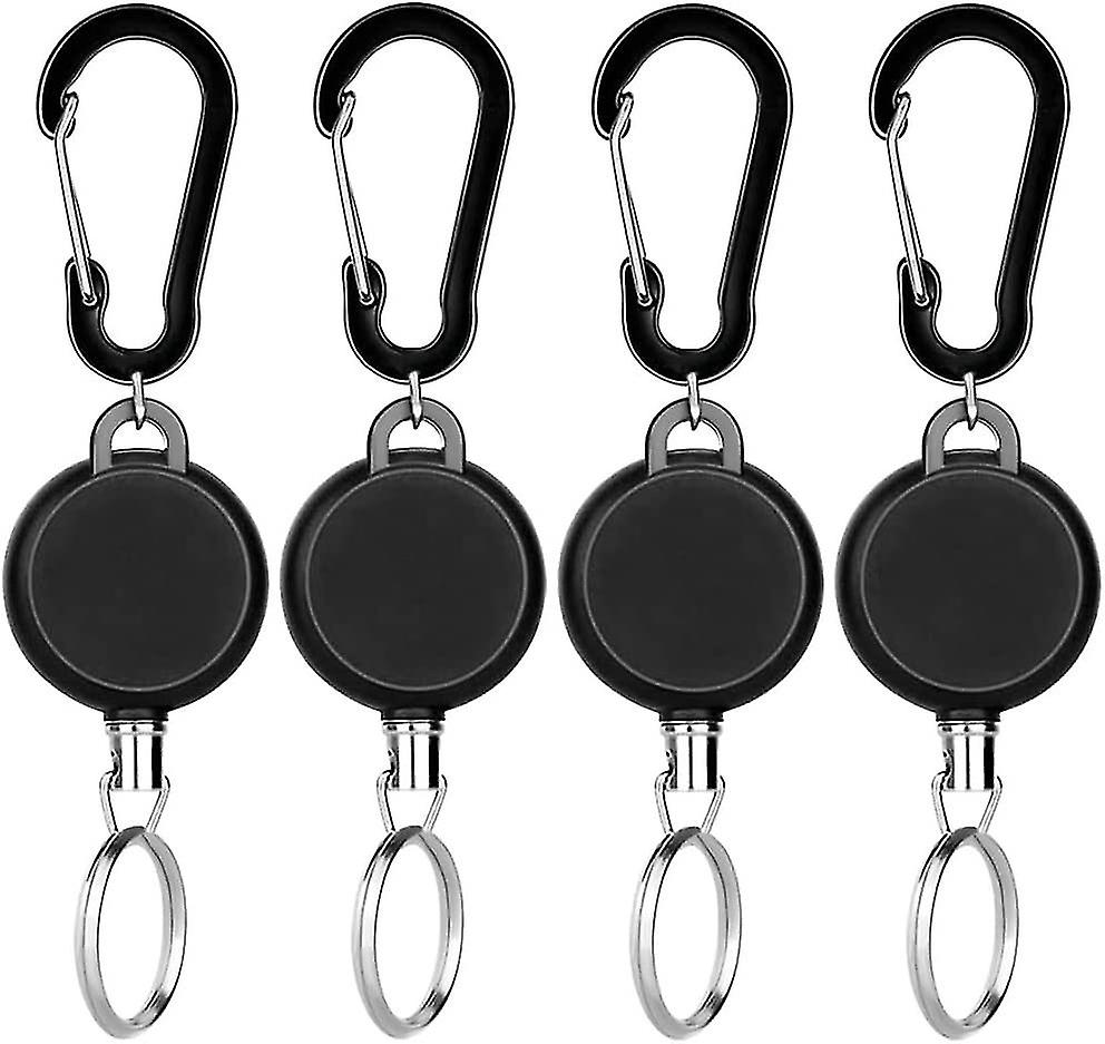 4 Pieces Extendable Keychain, Key Chain Retractable With 65cm Steel Wire Cable