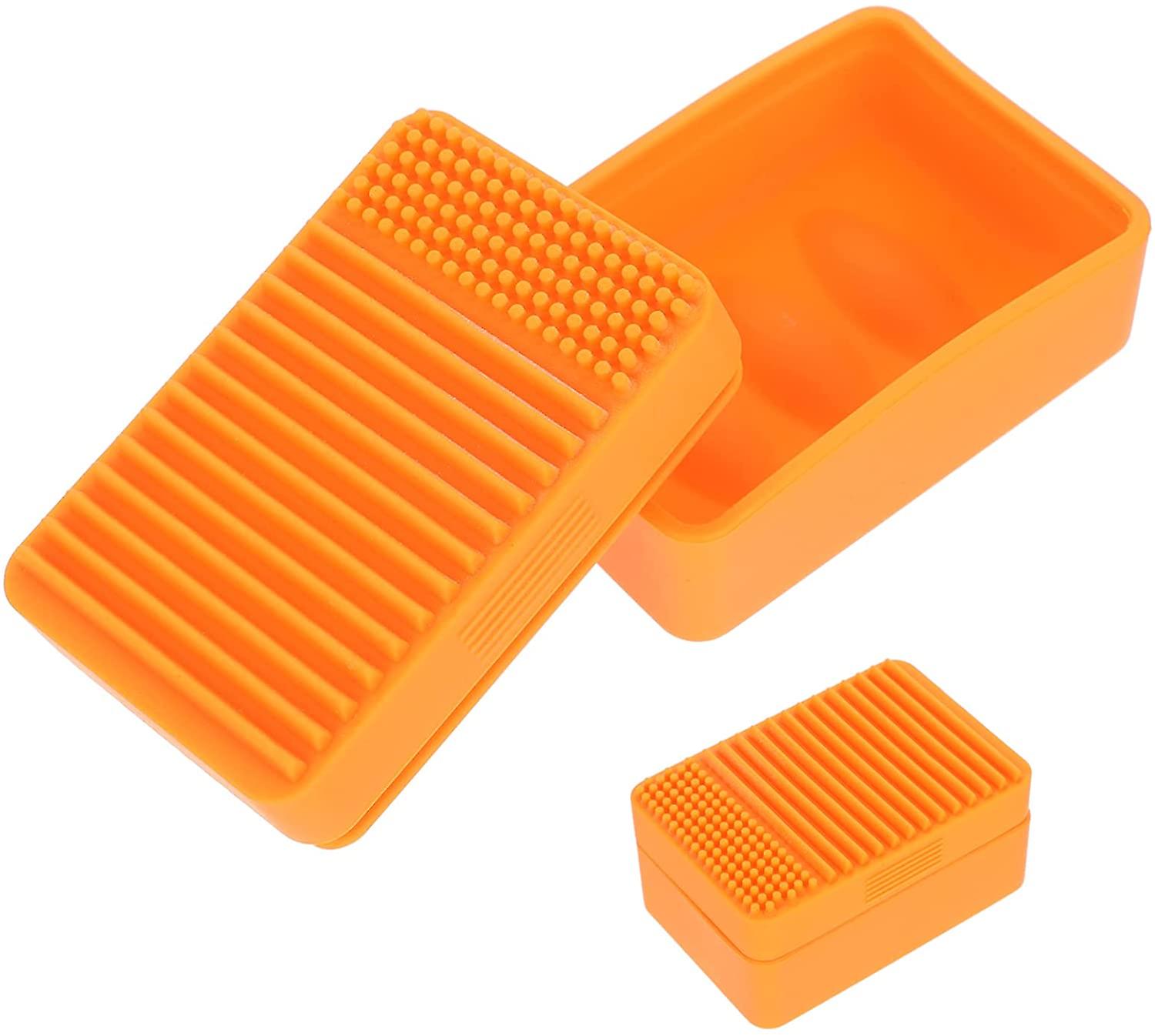 Travel Soap Container Silicone Portable Soap Dish with Lid Travel Bar Soap Holder Soap Saver Case Soap Box for Outdoor Camping Gym Travel Orange