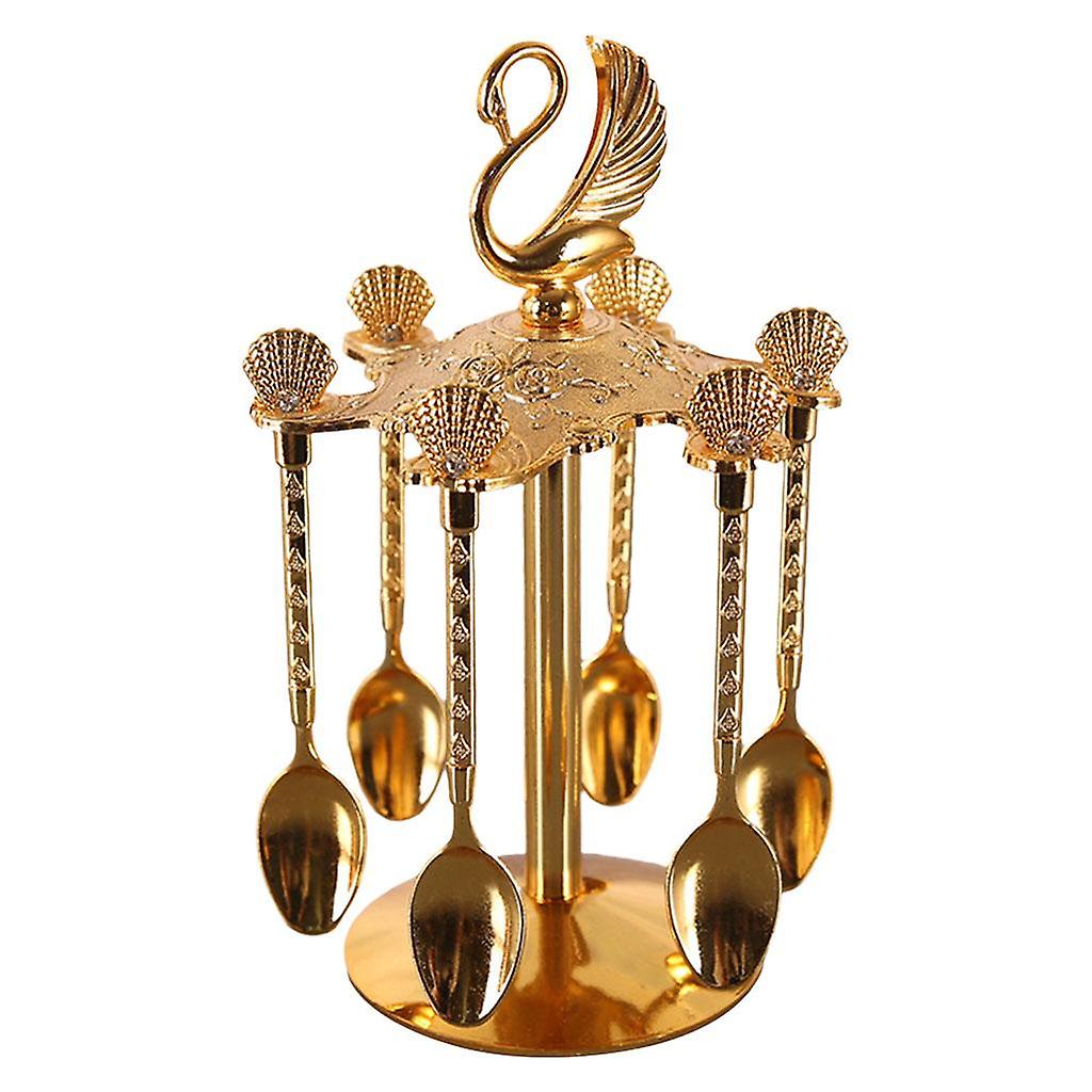 Swan Dinnerware Set Creative 6 Forks Utensils for Tea Fruit Kitchen  Silver