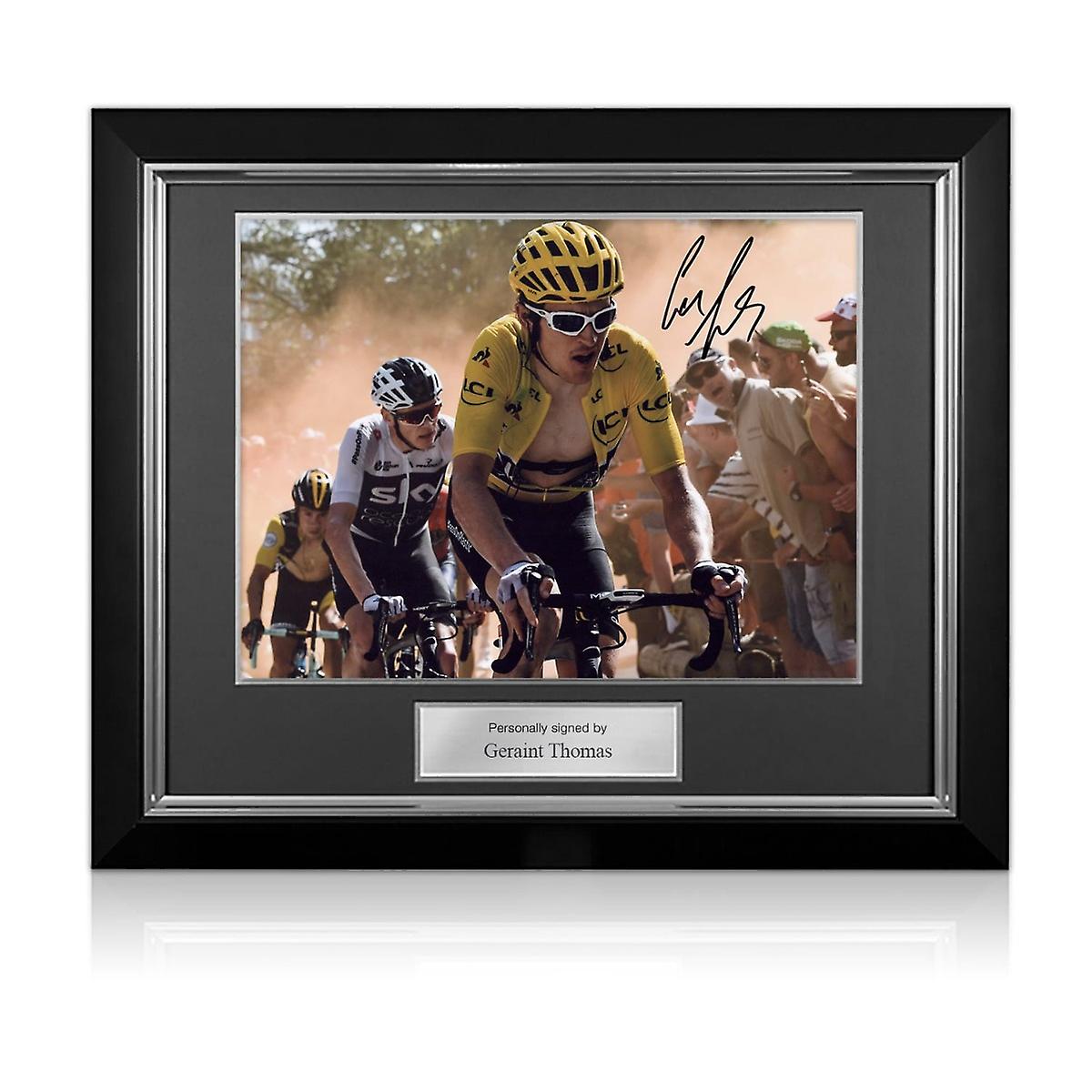 Geraint Thomas Signed 2018 Tour de France Photo: Dutch Corner. Deluxe Frame