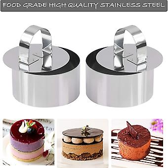 Stampo Per Torte Circolare In Acciaio - Set Da 10 Pezzi, 8 Cm, Forato, Per Mousse E Dessert - Foto 9