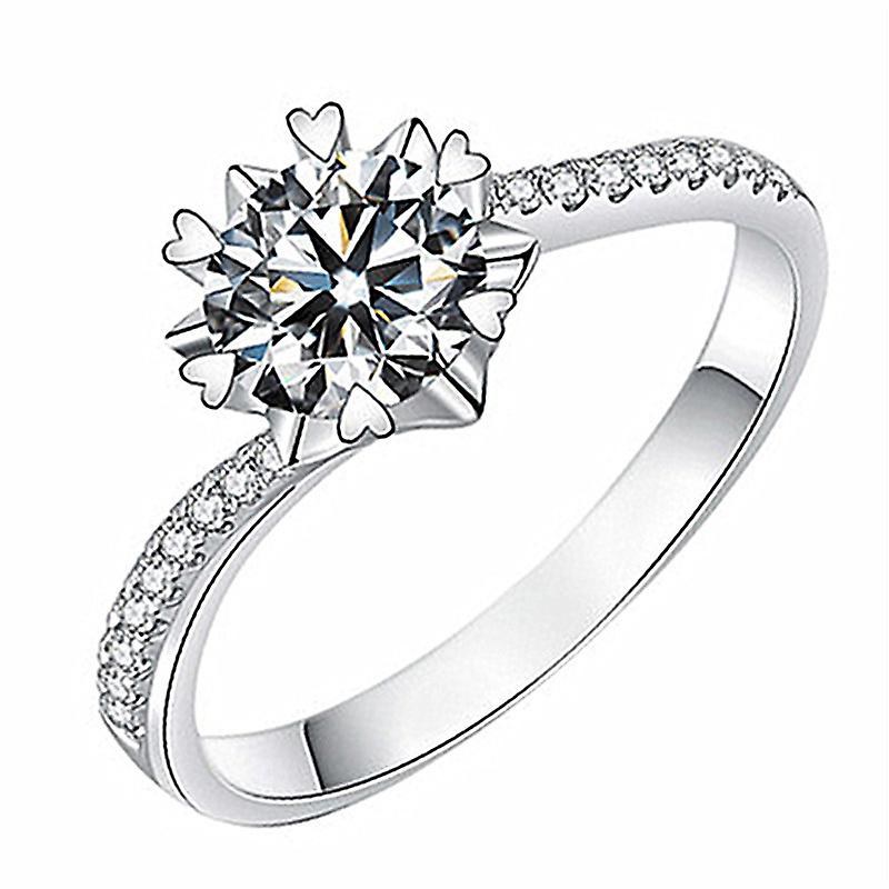 Herz Sechs Zinken 2 Karat Diamant Ehering