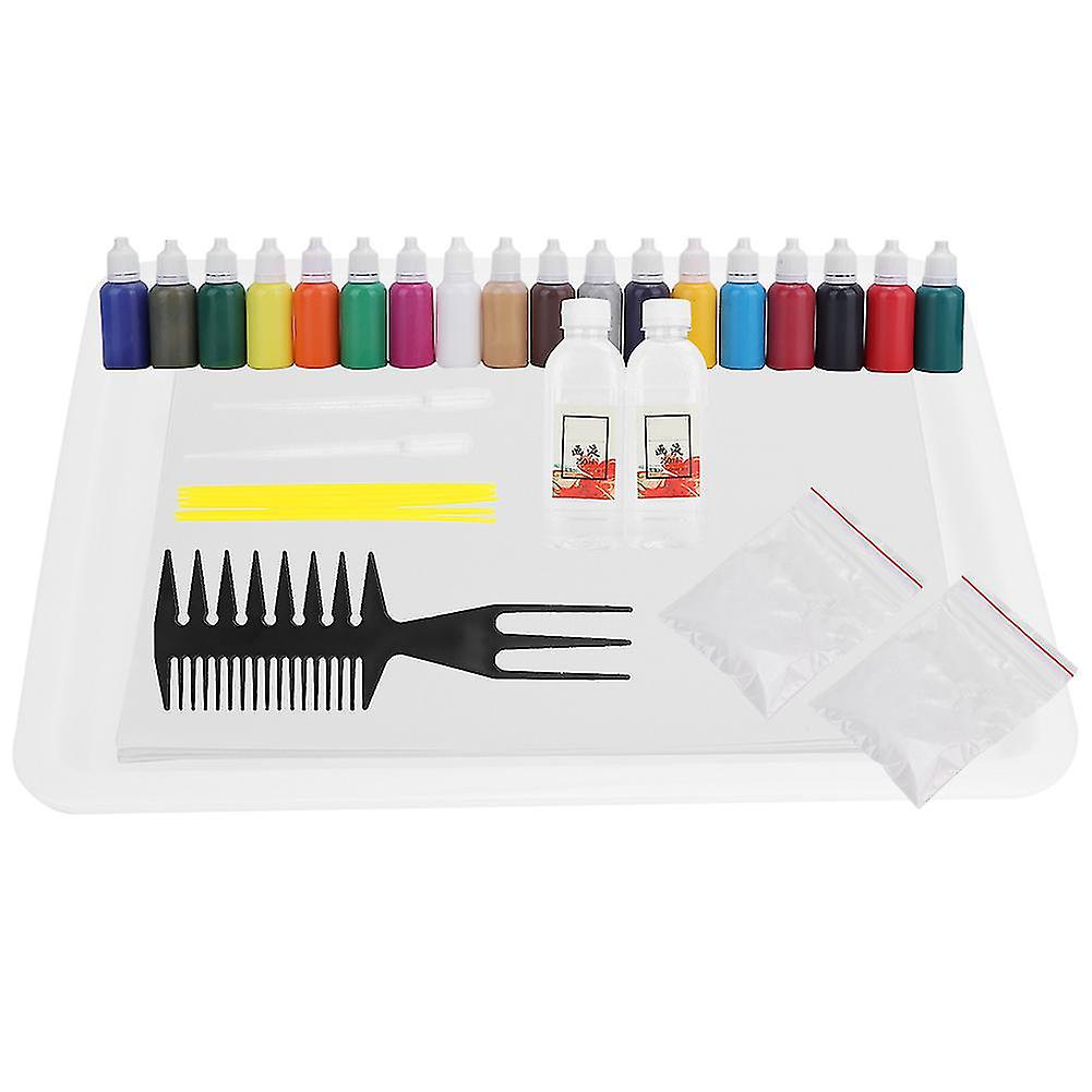 Water Marbling Water Pigment for Paper Marbling Ebru Art Tool(A4 18 Colors 20ml)