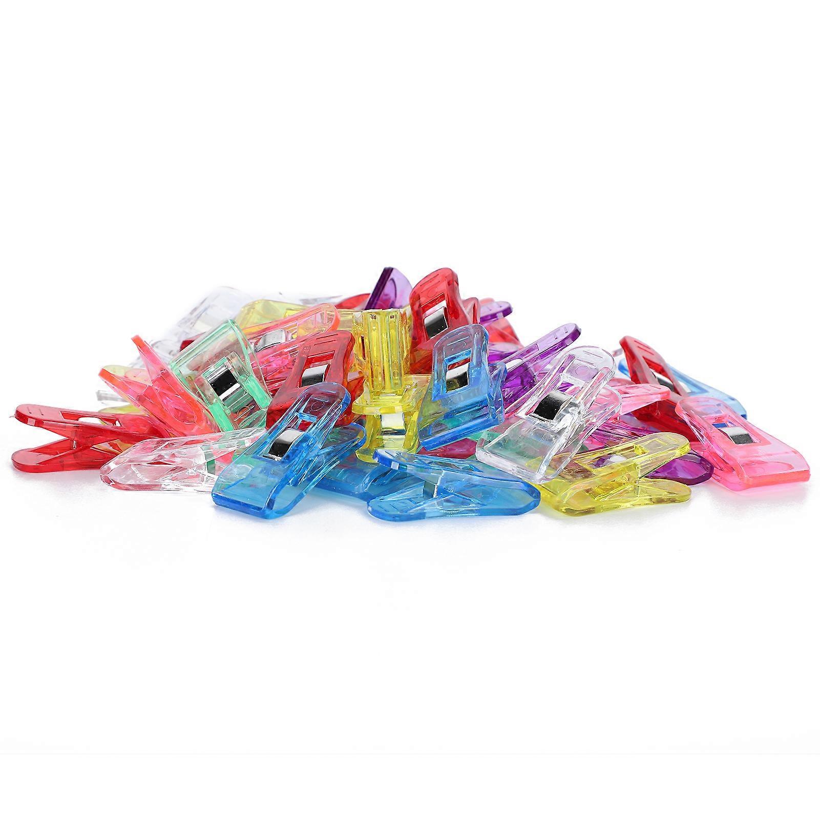 50Pcs Hemming Clips Axe Shape Colorful Plastic for PatchWork Sewing Accessories