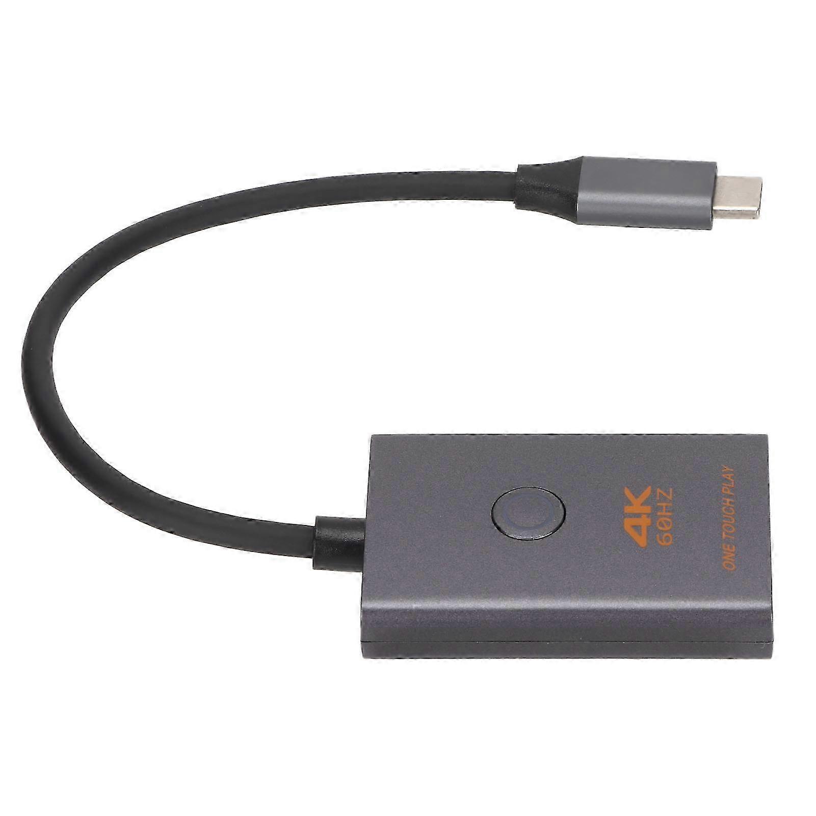 Type C to HD Multimedia Interface Adapter 18Gbps 4K Video Converter for Conference Broadcast Monitor