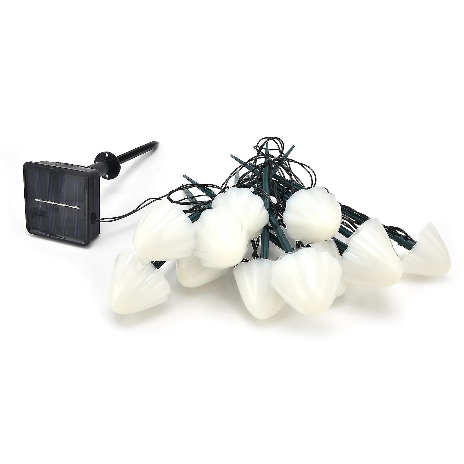 Waterproof Solar-Powered Mushroom String Lights with 12 LEDs for Outdoor Decor