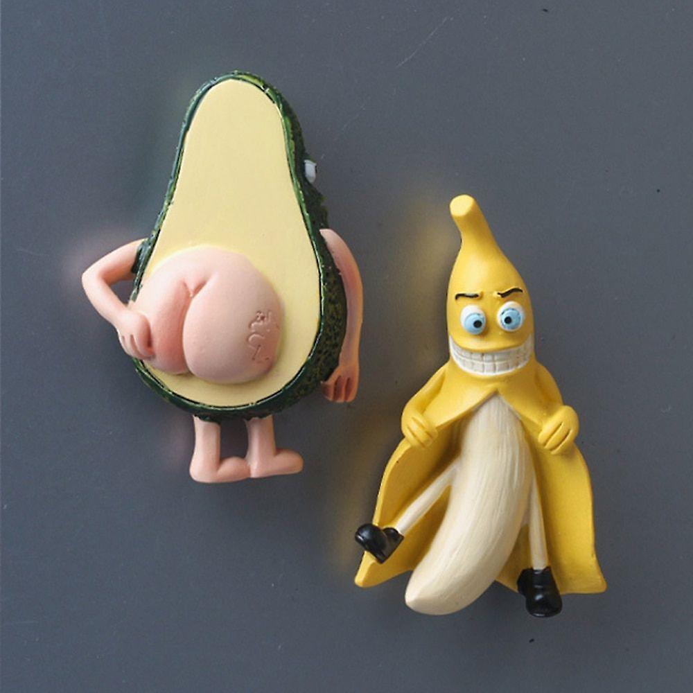 Cute Refrigerator Magnets Fruit Banana and Avocado 3D Cartoon Home Decoration
