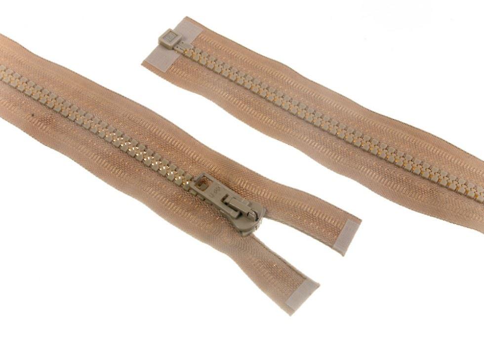 Minerva Plastic Chunky Open End Zips Beige - 40 cm - each