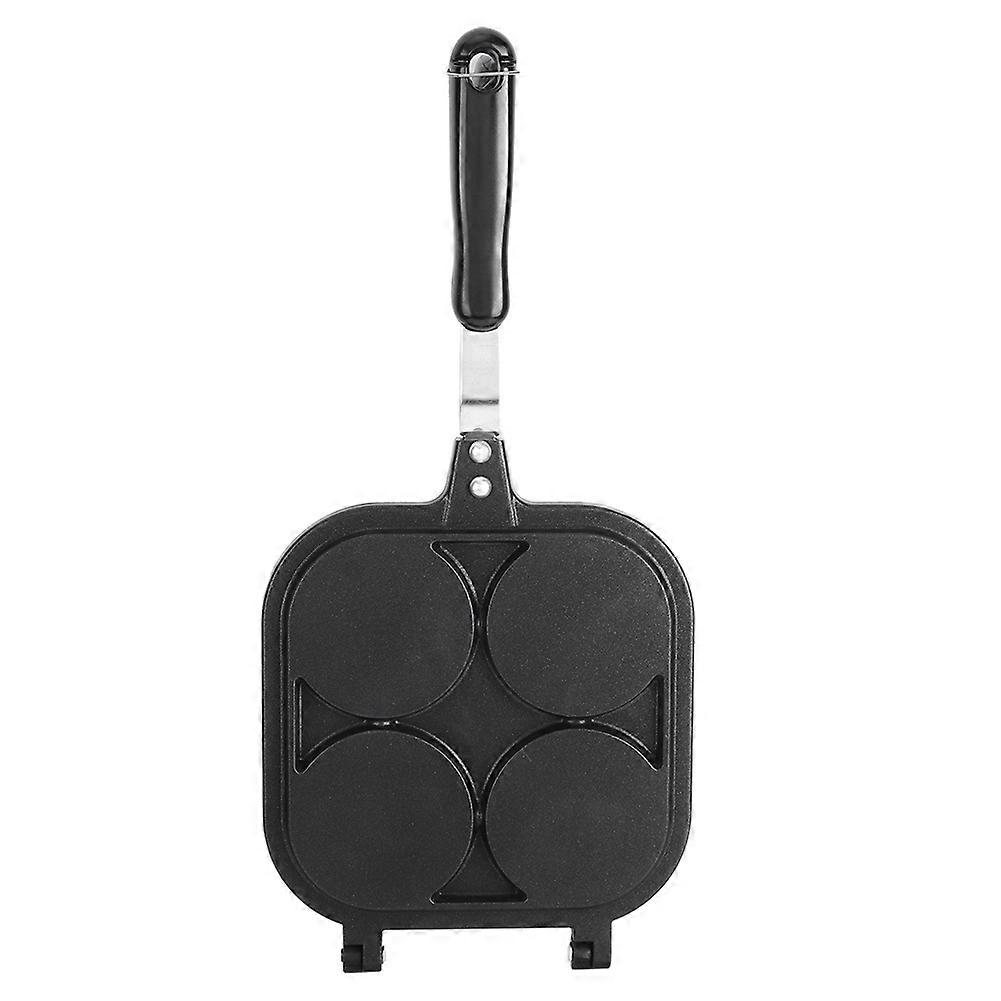 Eco-friendly Granite Nonstick Egg Pan, Multi-sectional Design Perfect For Simultaneous Cooking Of Various Breakfast Items, Transparent Glass Lid