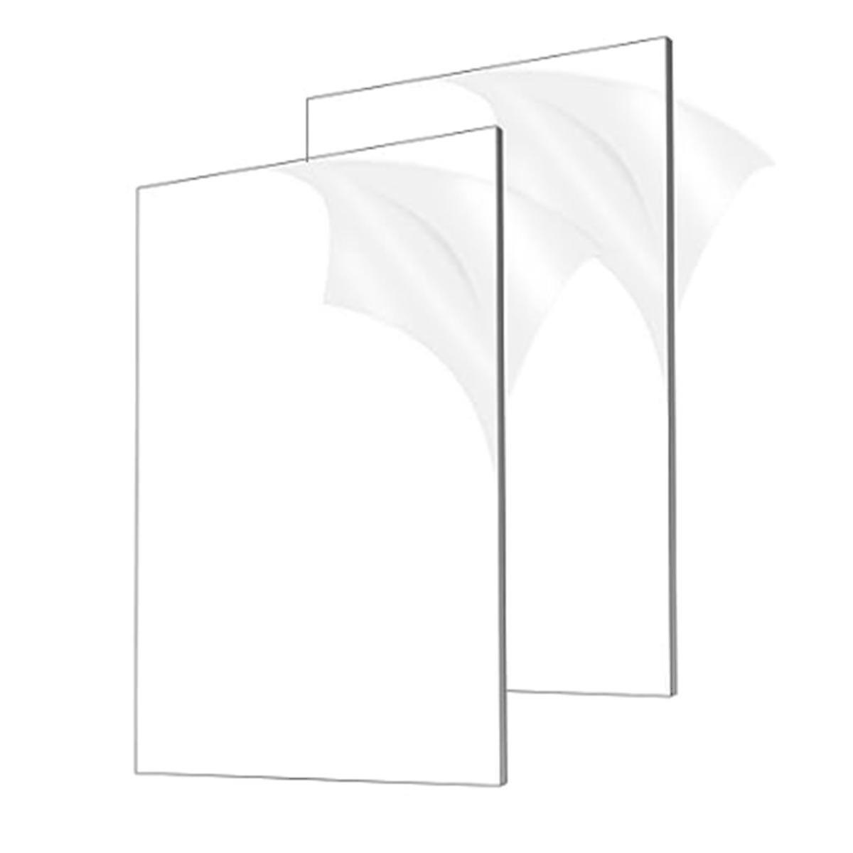 2Pcs 1/8In Thick (3mm) Acrylic Sheets, Clear Cast Plexiglass 8x12In for Signs DIY Display Projects