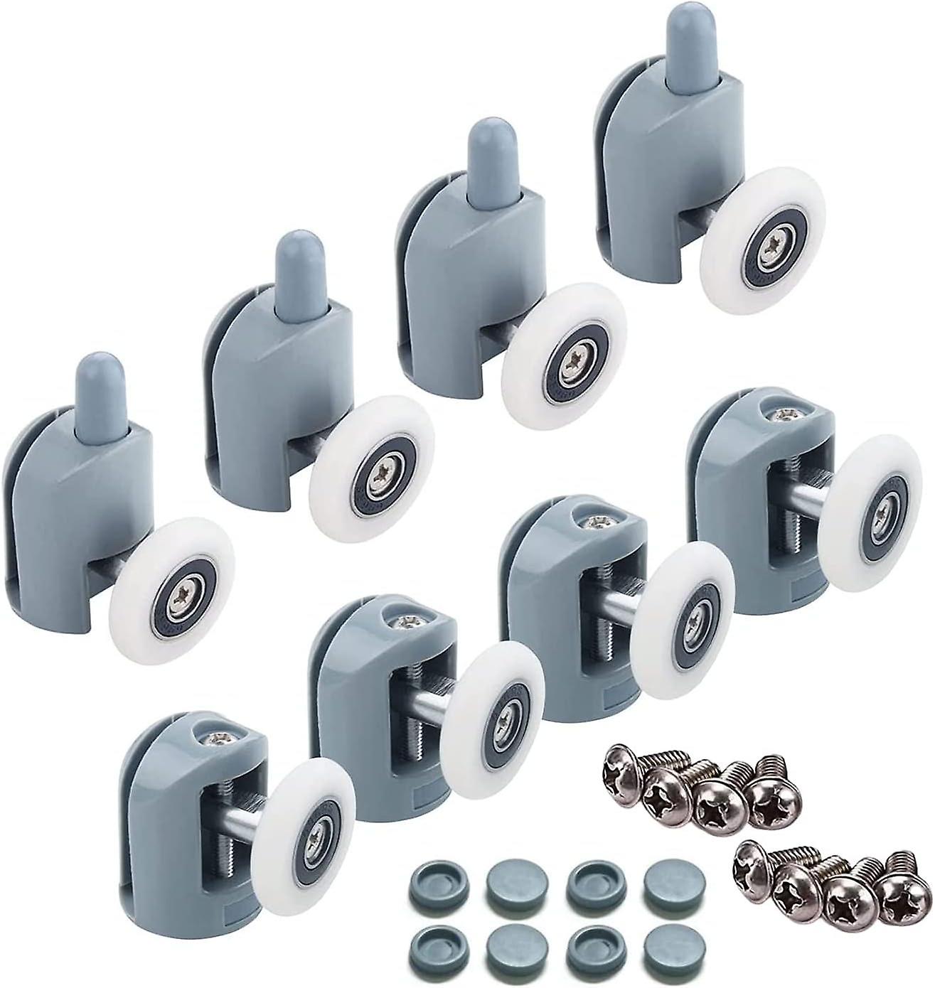 Pack Shower Door Replacement Double Rollers, 23mm Diameter Wheels (Singel-8pcs-23mm)