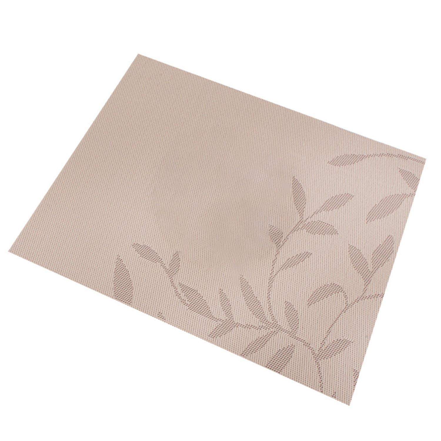 ZHOUBA Placemat Non-Slip Heat Insulation Odor-Free Flower Pattern Dining Table Mat for Home Use