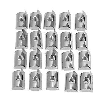 Shrapnel Nut Block Elastic Nut, M6 20pcs, for 30/40 Series Aluminum Profile - Durable & Versatile Accessories, Ideal for Secure Connections