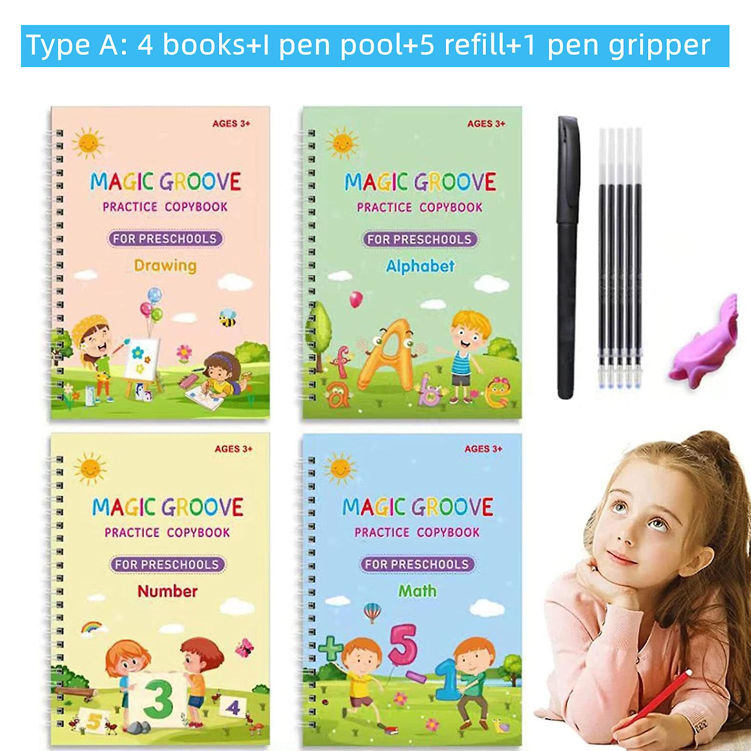 New Groovd Magic Copybook Grooved Children's Handwriting Book Practice Set Gift