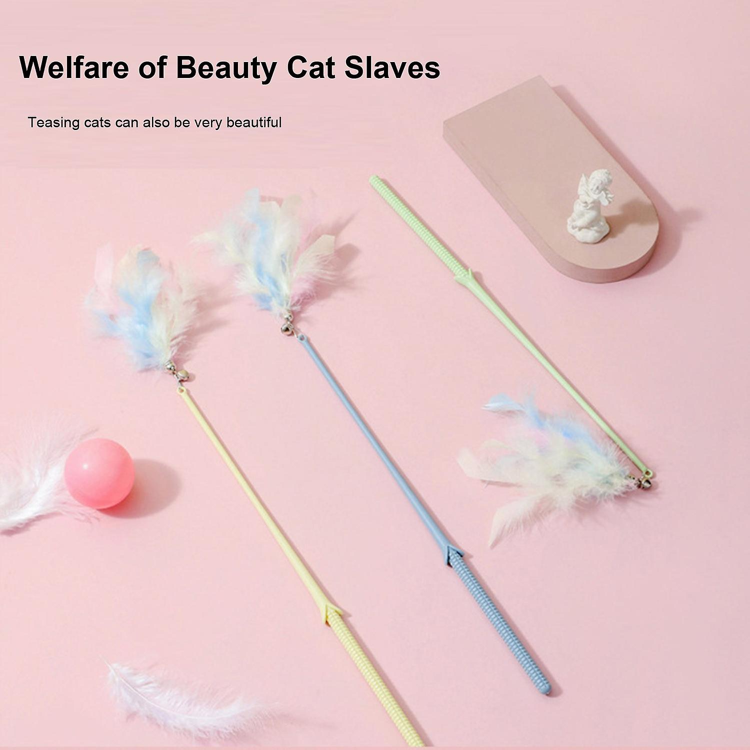 Cat Teasing Stick Interactive Cat Toy With Feather Relieve Boredom 