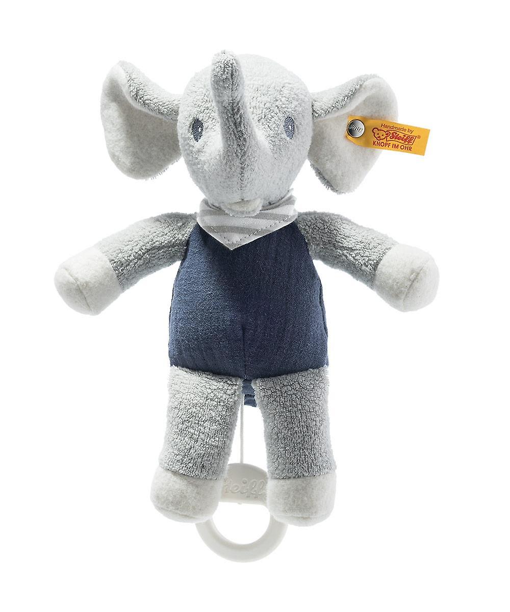 Steiff GOTS Organic Cotton Elliot Elephant Musical Toy - 22cm
