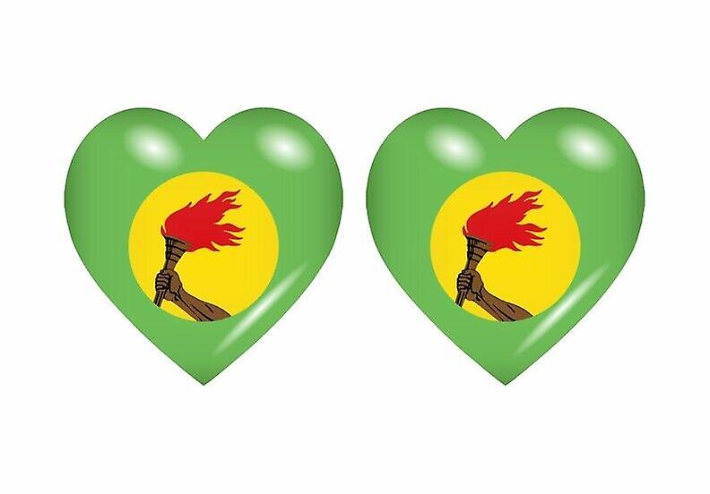 2x Stick sticker heart flag ZR zaire