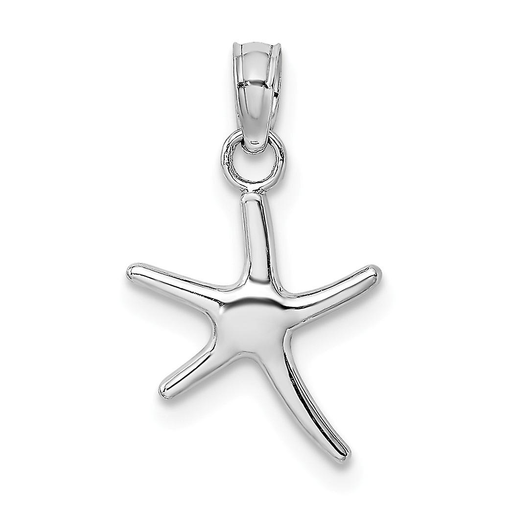 14k Gold Double Seashell & Starfish Charm Pendant - 19x12mm Nautical Theme, Hypoallergenic