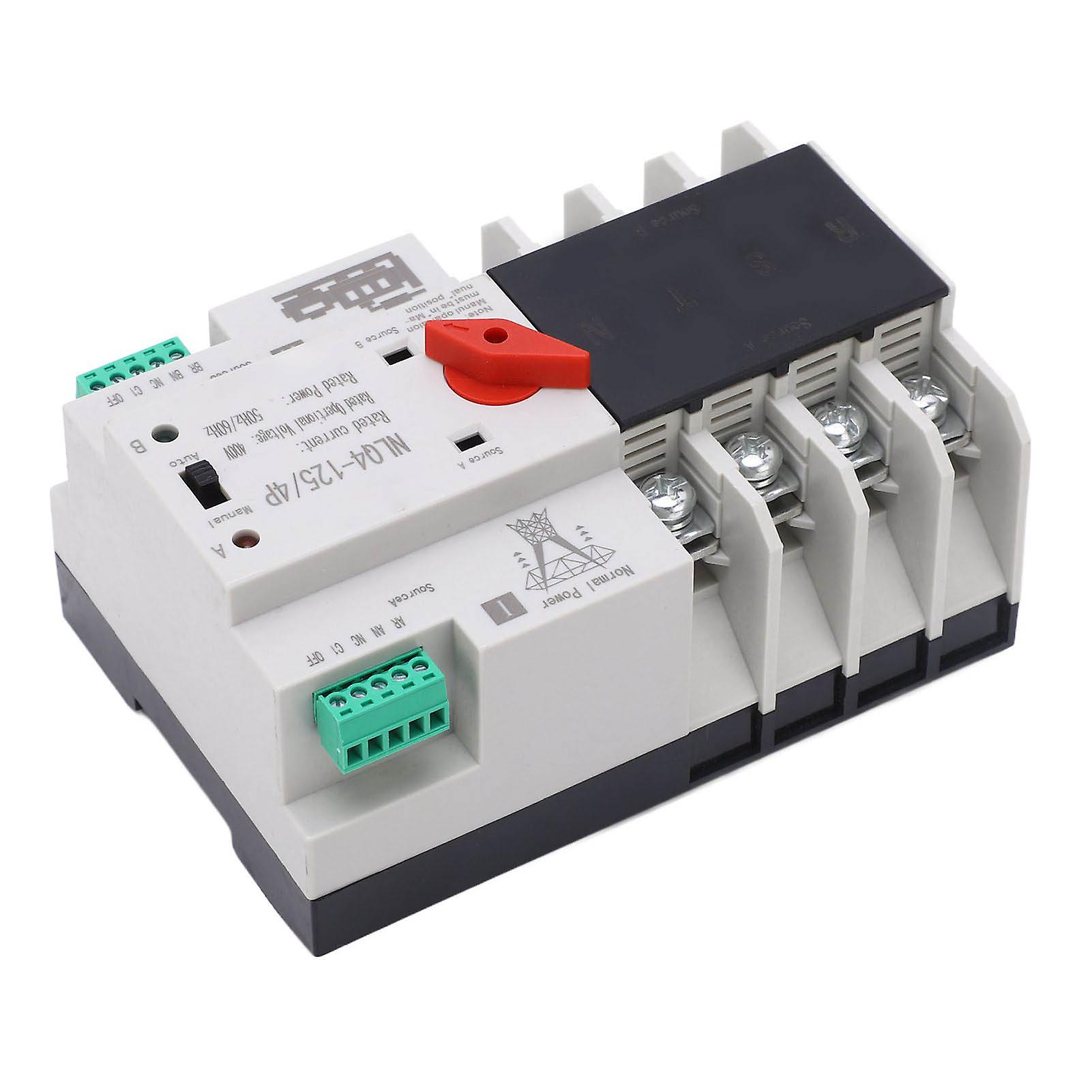 4P Dual Power Automatic Transfer Switch High Temperature Resistant Double Power Transfer Switch AC400V 50A