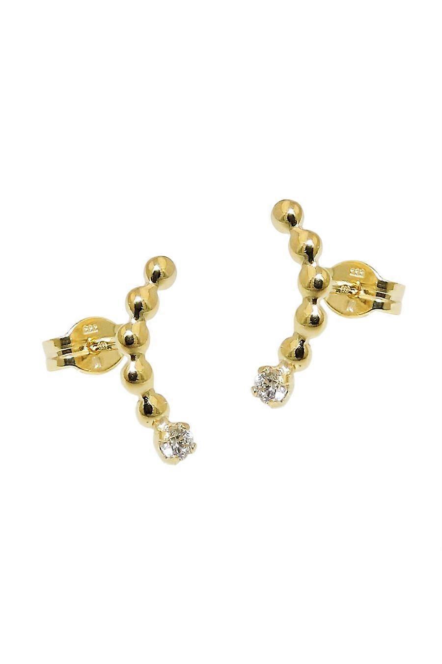 Earring Stud Zirconia White 8k Gold - Gl431365