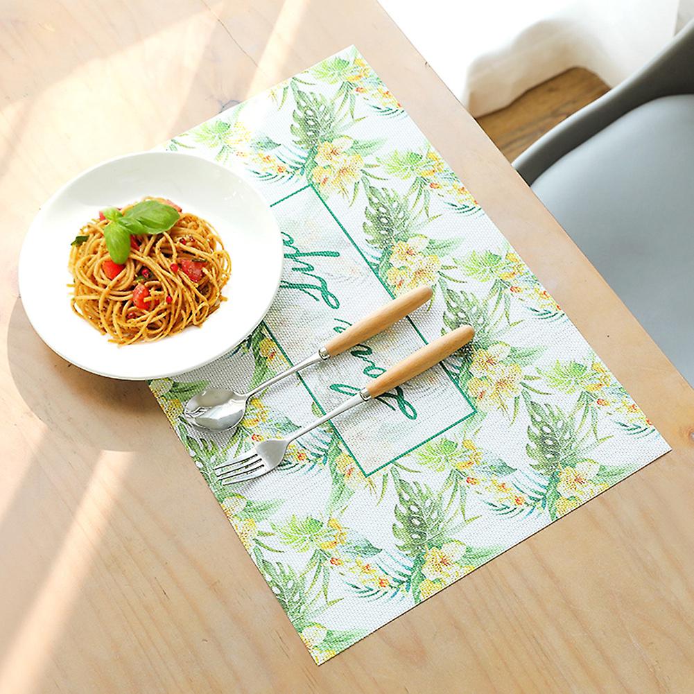 Fashionable Non Slip Table Dining PVC Placemat Insulation Pad Rectangle Tableware Mat(#1)