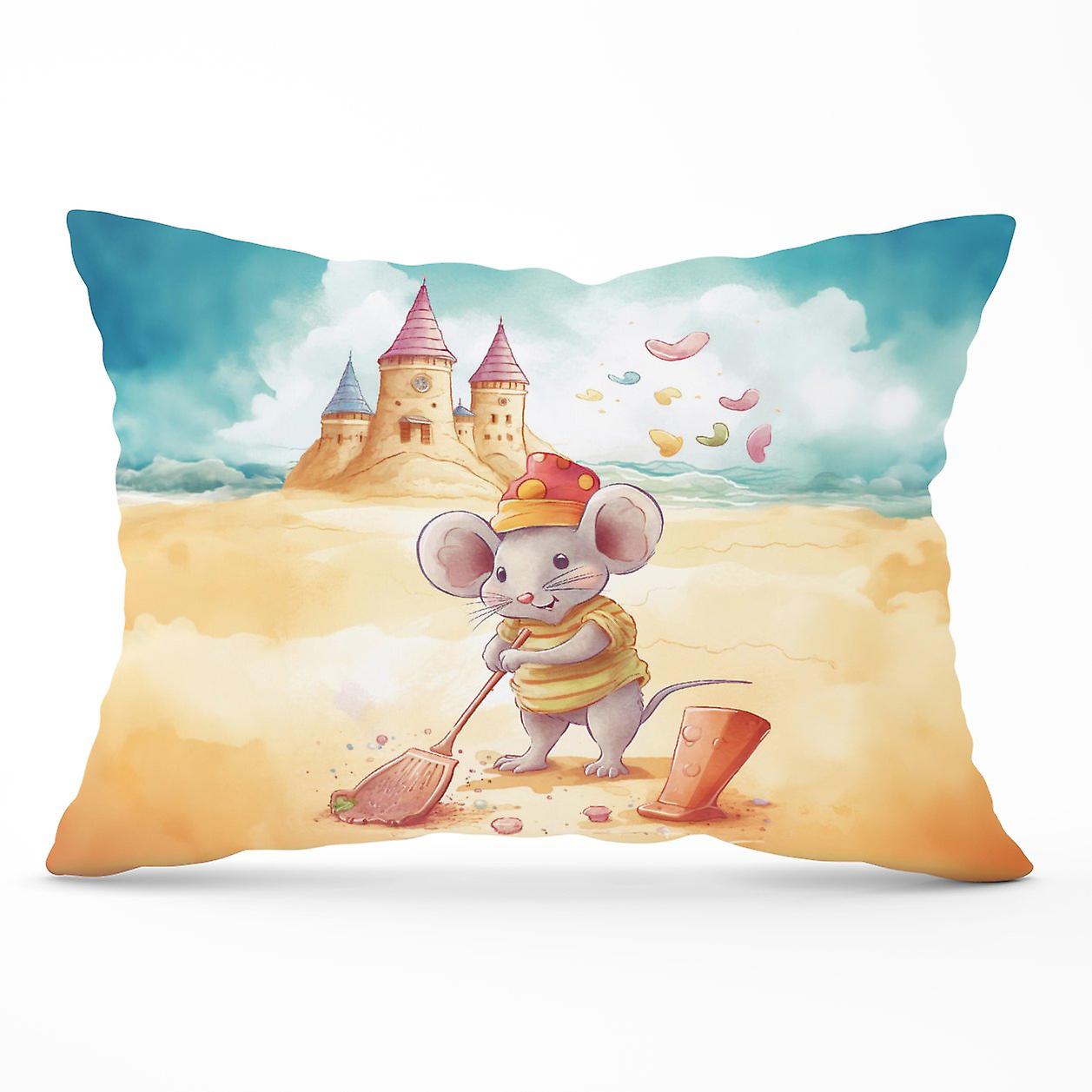 Mouse On A Beach Holiday Cushions